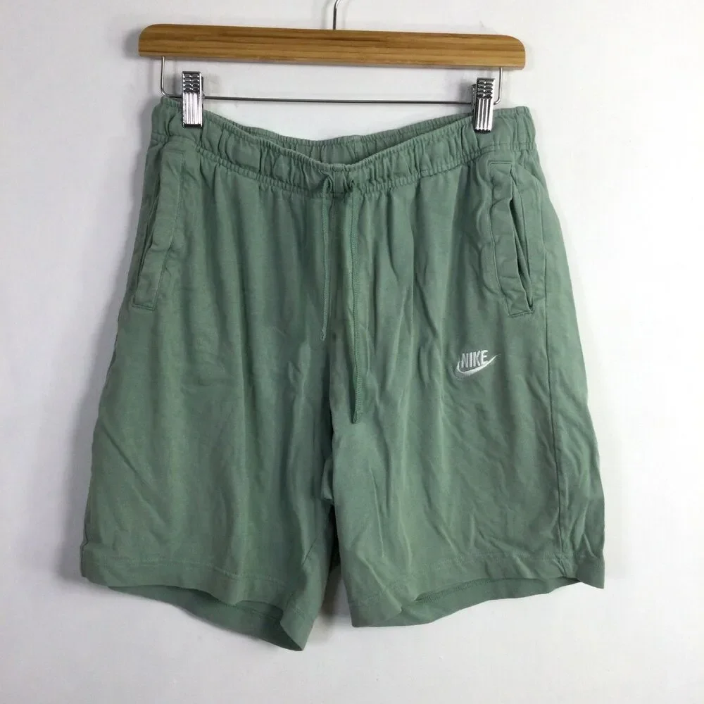 Nike Mens Boot NSW Club Jersey Shorts Drawstring Waist Sage Green Size Medium